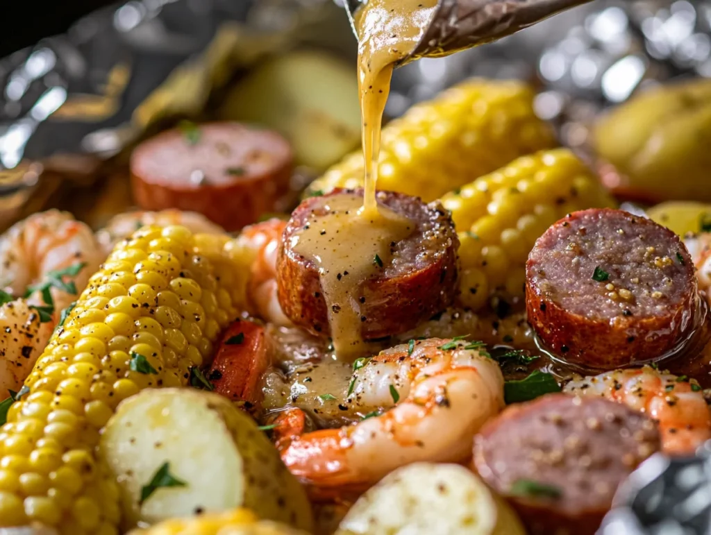 Assembling the Perfect Grilled Shrimp Boil Foil Packet