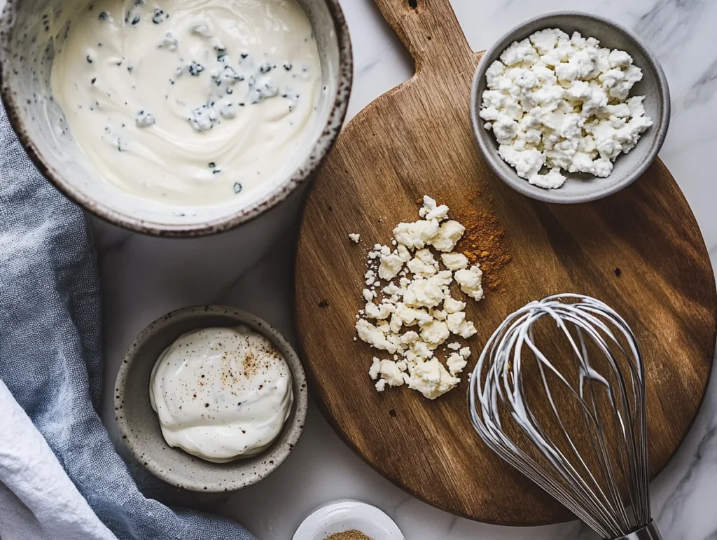 Ingredients for Homemade Blue Cheese Dressing